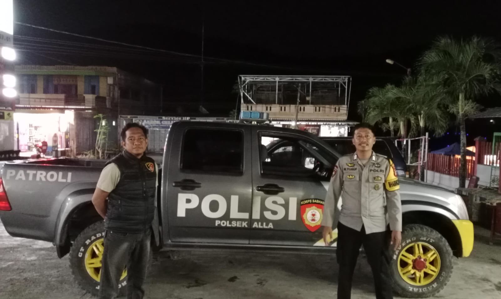 Personel Polsek Alla Intensifkan Patroli Malam Demi Jaga Kamtibmas