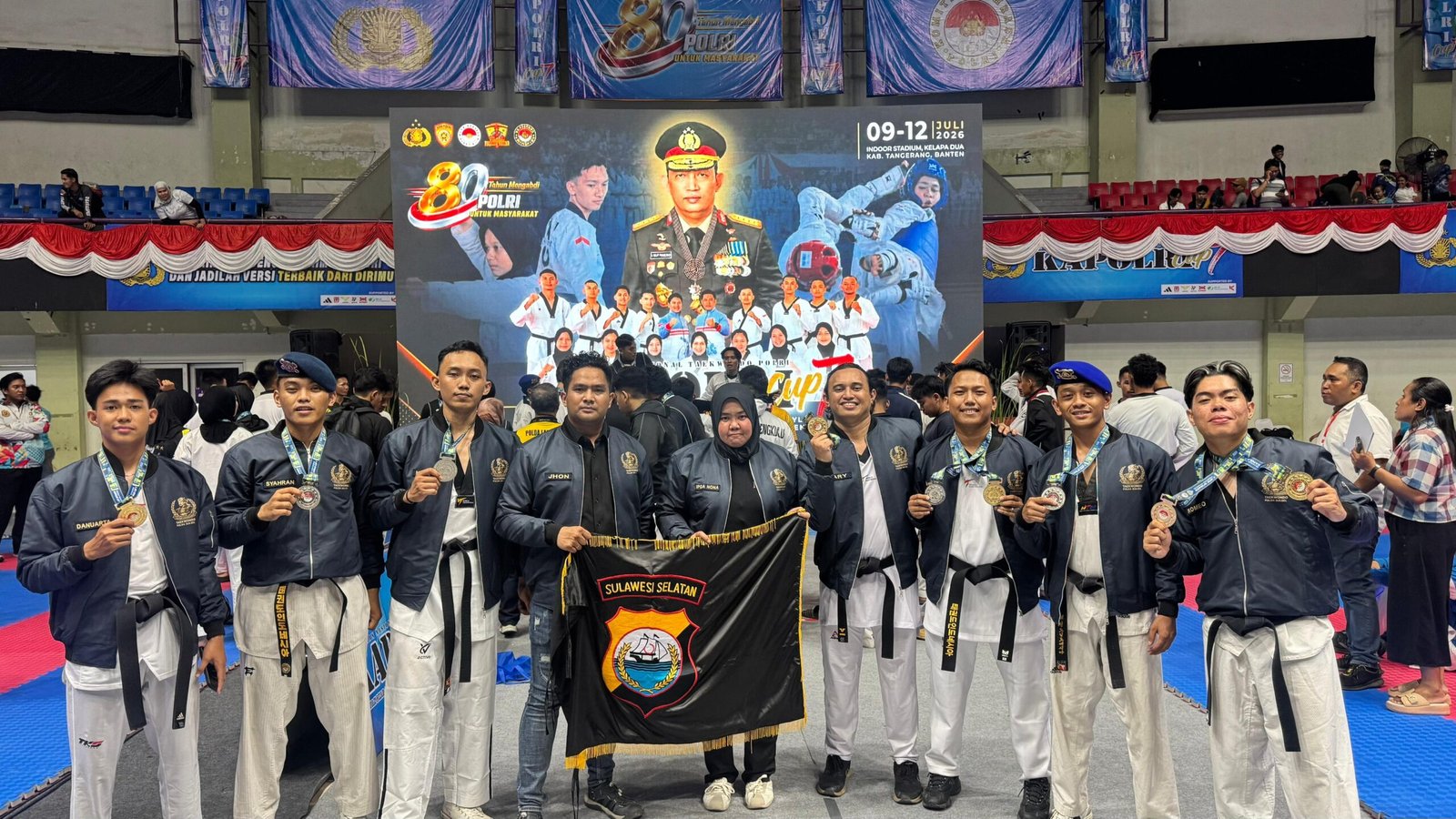 Kontingen Taekwondo Polda Sulsel Raih 9 Medali pada Kejuaraan Kapolri Cup Banten 2026